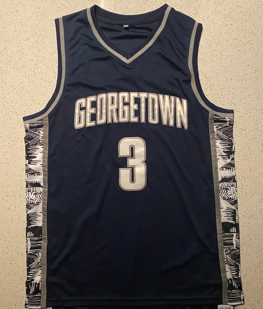Brand new Allen Iverson, university of Georgetown, blue jersey size extra large