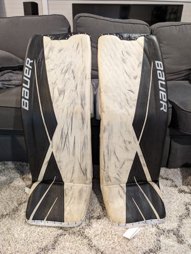 Used Large Bauer Ultrasonic Goalie Leg Pads