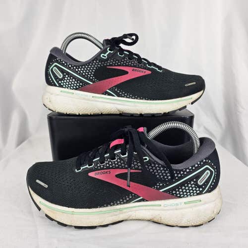Brooks Ghost 14 Women's 7.5 Black Athletic Running Sneaker Shoes Neon City Sport