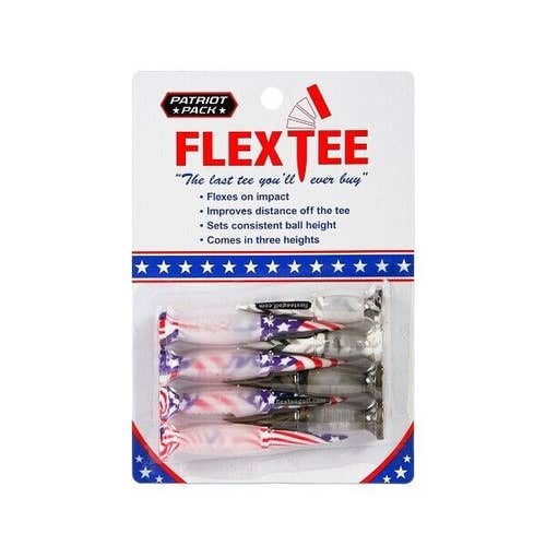 FlexTee Flexible Golf Tees - 8 Pack -Multi Heights - PATRIOT USA Limited Edition