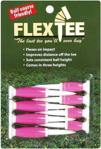 FlexTee Ladies Flexible Golf Tees - 8 Pack -Multi Heights - PINK