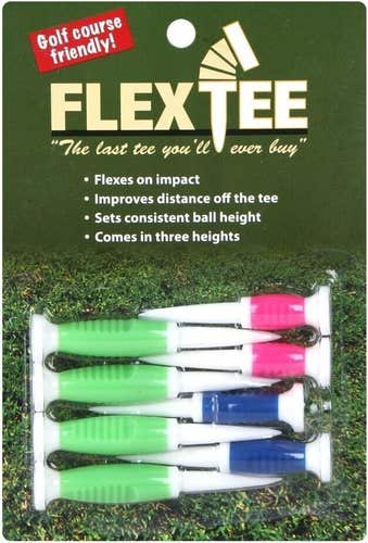 FlexTee Ladies Flexible Golf Tees - 8 Pack -Multi Heights - GREEN, BLUE, PINK