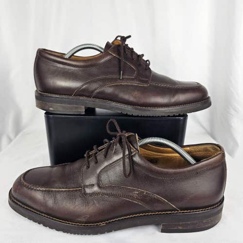 E.T. Wright Mens Oxfords Dress Shoes Brown Leather Lace Up Made in Italy 10 M