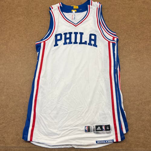Philadelphia 76ers 2015-2017 White Home Blank Authentic On-Court Player Jerseys