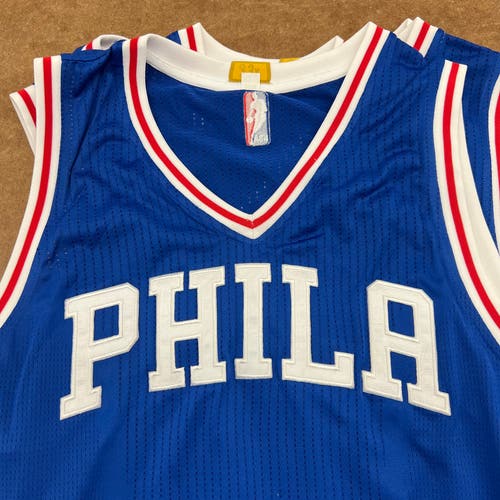 Philadelphia 76ers 2015-2017 Blue Away Blank Authentic On-Court Player Jerseys