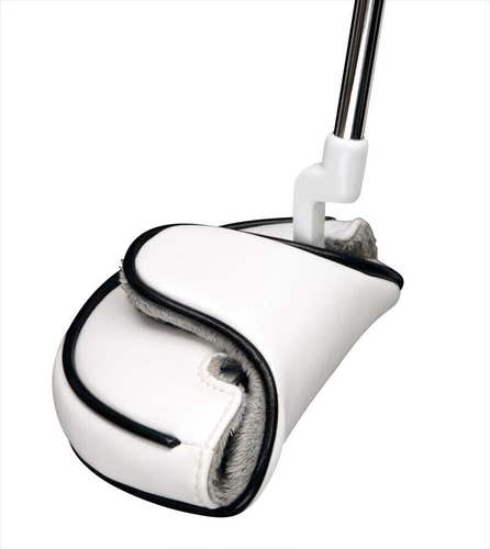 Golf Mallet Putter Headcover - WHITE - Fits most Right Hand & Left Hand Putters