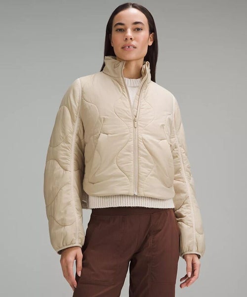 NWT Lululemon Quilted Light Insulation Cropped Jacket size 6 TRNH Trench  Tan
