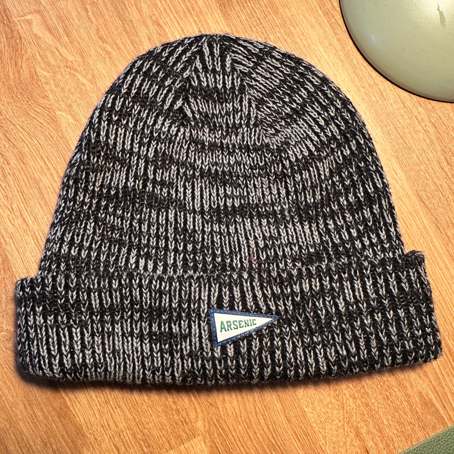 Arsenic Skiing Knit Beanie Hat Black/Gray
