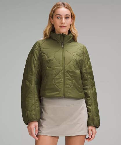 NWT Size 6 Lululemon Quilted Light Insulation Cropped Jacket ETHR GREEN