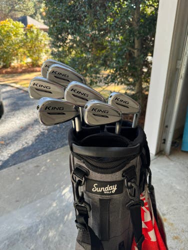 Men's Right Handed Stiff Flex Steel Shaft King Forged TEC Iron Set