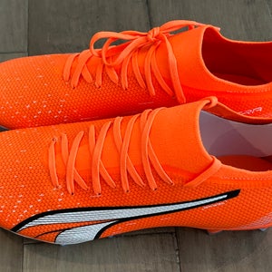 Size 7 Men’s Puma Ultra Match FG/AG Soccer Cleats Orange White Blue