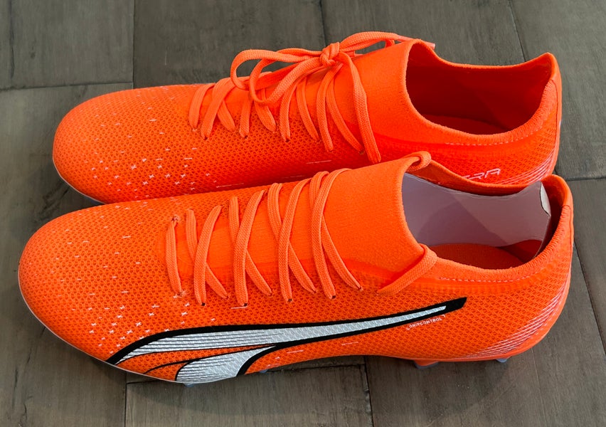 Size 7 Men’s Puma Ultra Match FG/AG Soccer Cleats Orange White Blue