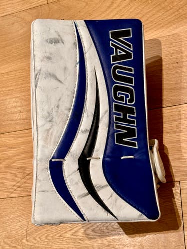 Used Vaughn V7 XR Regular Goalie Blocker White and Blue