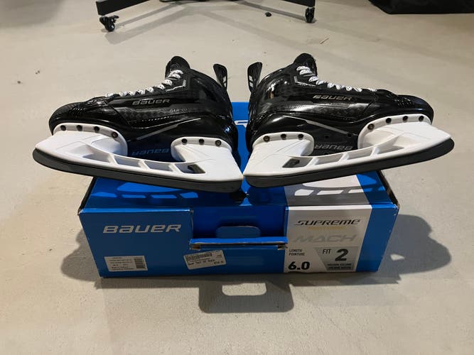 Intermediate Used Bauer Supreme Mach Hockey Skates size 6 Fit 2, w/LS4 steel