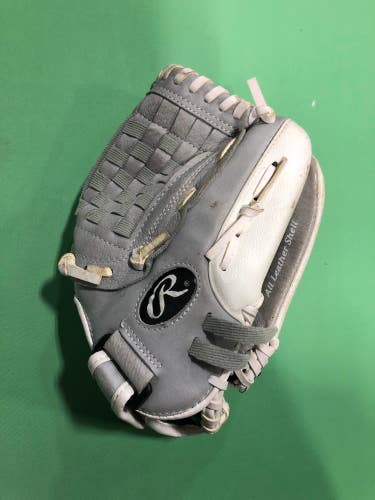 Gray Used Kid Pitch (9YO-13YO) Rawlings Highlight Series Right Hand Throw Infield Softball Glove 12"