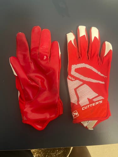 Red Adult Large Cutters Game Day Gloves