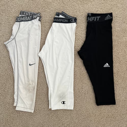 3-Pack Lacrosse 3/4 Compression Nike/Champion/Adidas