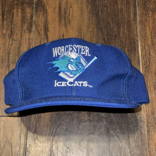 Worcester IceCats AHL Vintage Youngan Minor League Logo Snapback Hat Cap OSFM
