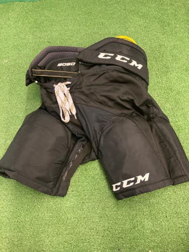 Black Junior Used Large CCM Tacks 9060 Hockey Pants
