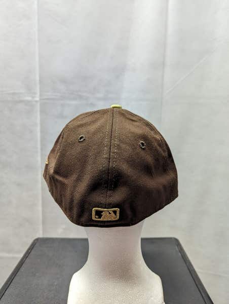 new era × briwn Yankees stripe cap 7 3/8 New York Yankees Hat Cap Fitted Mens 7 1/8 Brown Patches MLB
