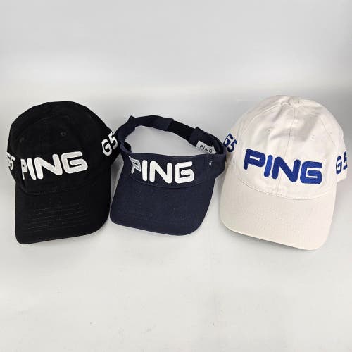 Ping G5 Golf Cap (Lot 3) Black, Navy, White Embroidered Adjustable Hat Visor