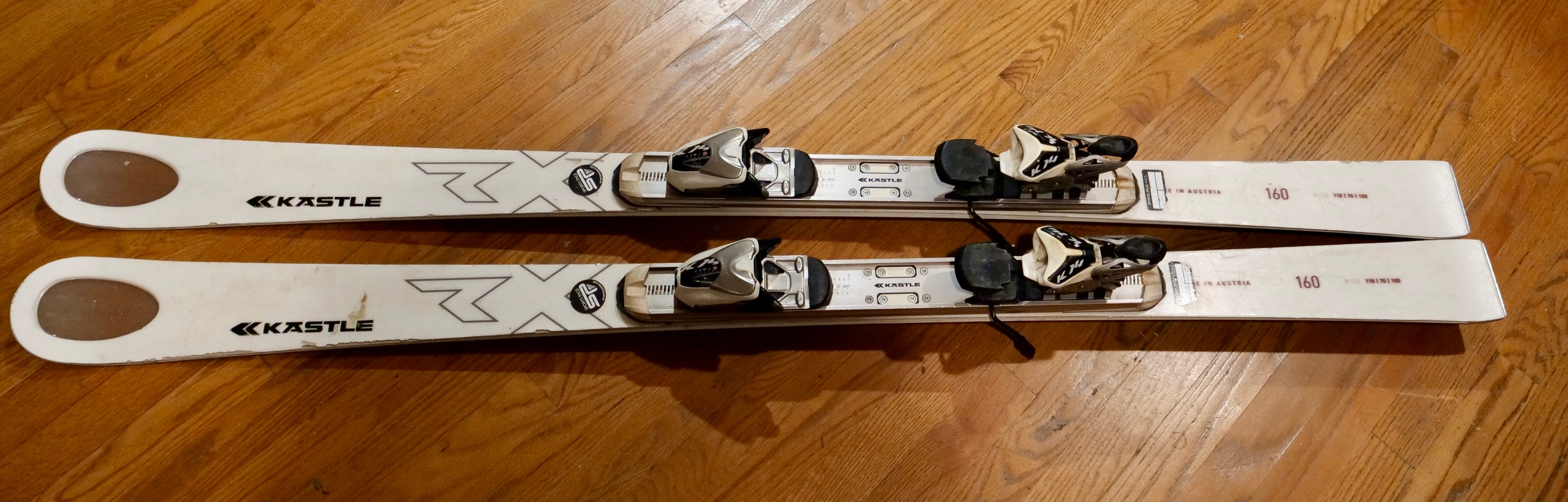 Used Unisex Kastle 160 cm All Mountain rx Skis With Bindings Max Din 14