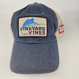 Vineyard Vines Big Swordfish USA Flag Cap Adult Adjustable Mesh Back Hat