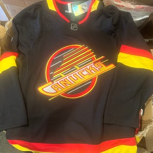 Vancouver Canucks authentic Adidas black skate jersey-new 60 (XXXL)