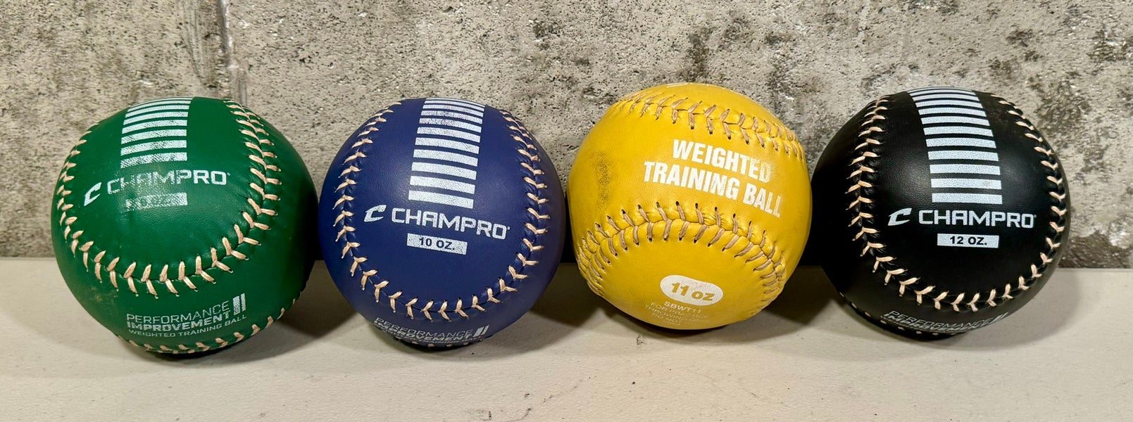 Champro Sports 12 Weighted Training Softball Set (4 Pack)