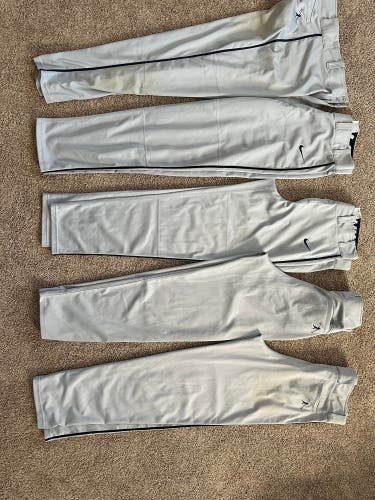 Lot Of Men’s Medium Nike Swingman full length Grey With Navy Stripe baseball pants