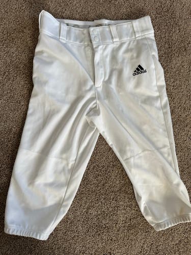 Men's small Adidas white knicker baseball pants