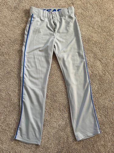 Men’s medium Easton baseball pants- grey with royal piping