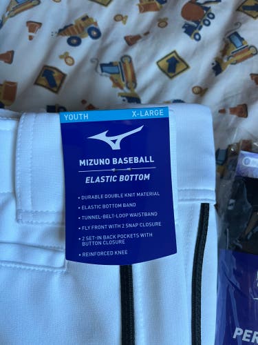 2 Pairs of New White Mizuno Game Pants And Socks