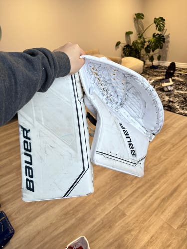 Bauer NHL Pro Stock Mach Goalie Glove And Blocker