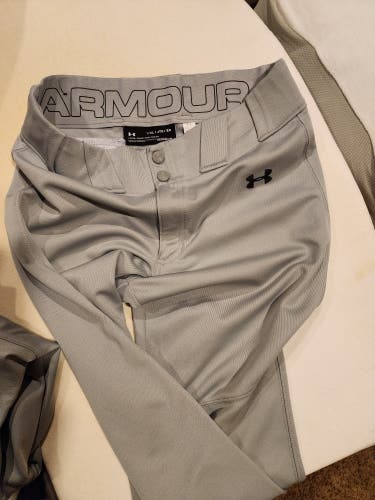 White Youth Unisex Used XL Under Armour Game Pants