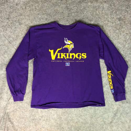 Minnesota Vikings Mens Shirt Extra Large Purple Long Sleeve Tee NFL Football
