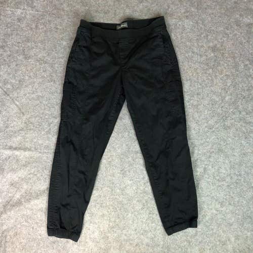 Eddie Bauer Womens Pants 12 Black Cargo Pockets Hiking Outdoor Cropped Stretch