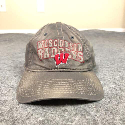Wisconsin Badgers Mens Hat Gray Red Retro Adjustable The Game Cotton NCAA Cap