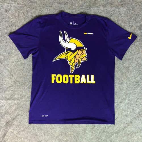 Minnesota Vikings Mens Shirt Large Purple Nike Short Sleeve Tee On Field NFL