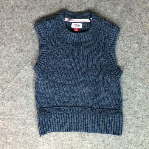 Tommy Hilfiger Womens Sweater Vest Navy Knit Stretch Cropped Jeans Top Solid