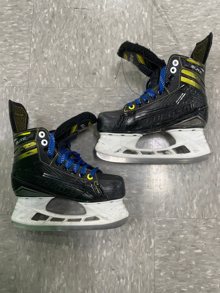 Used Junior Bauer Supreme Elite Hockey Skates Regular Width Size 3