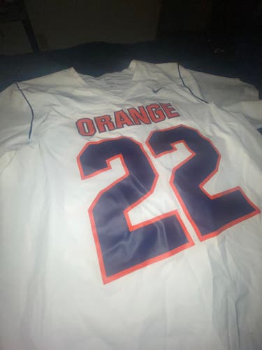 Two Syracuse Lax Jerseys - #22 White & Orange Men's Cuse Nike Lacrosse Jersey