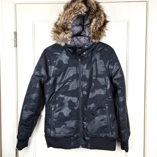 The North Face Women's Size: S Insulated Winter Black Camo Bomber Jacket Puffer