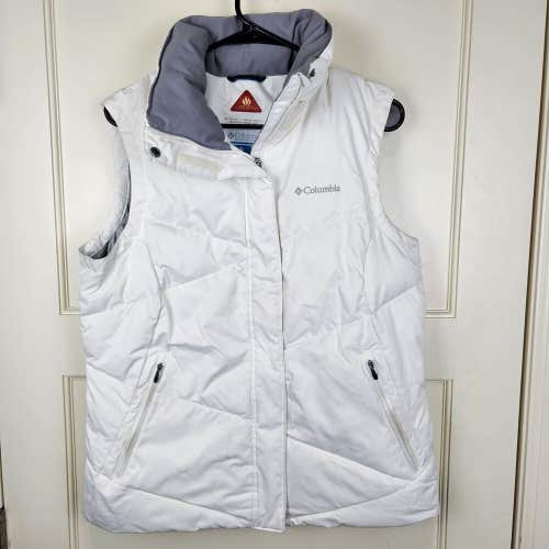 Columbia Omni Heat Women's Size: L White Down Puffer Coat Vest Insulated