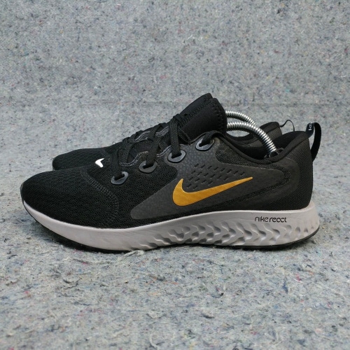 Nike Legend React Womens Running Shoes Size 7.5 Sneakers Black Gold AA1626-004