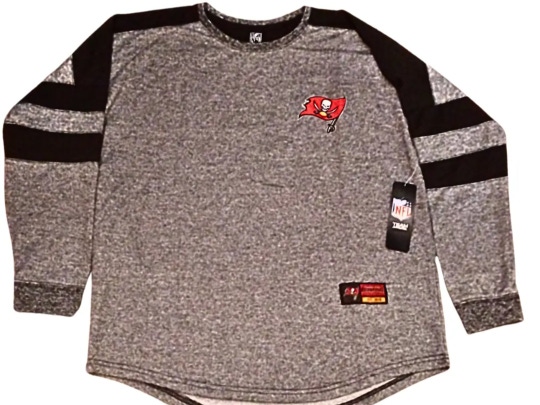 NFL Team Apparel Mens Medium Buccaneers Graphic Print Logo Long Sleeve Shirt