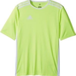 Adidas Youth Boys Entrada 18 Solar Yellow White SS Soccer Jersey NWT $20