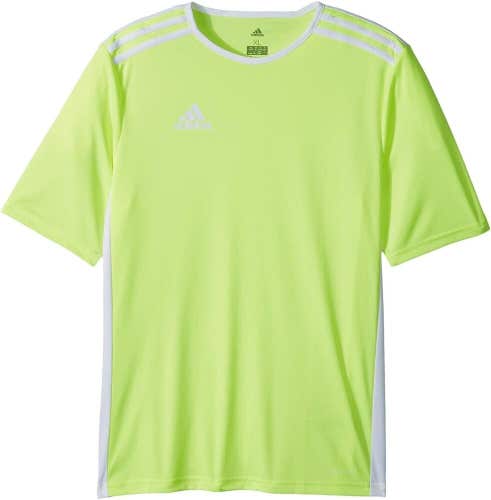 Adidas Youth Boys Entrada 18 Solar Yellow White SS Soccer Jersey NWT $20