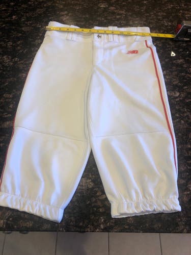Youth Large White w Red Piping New Balance Baseball Game Pants