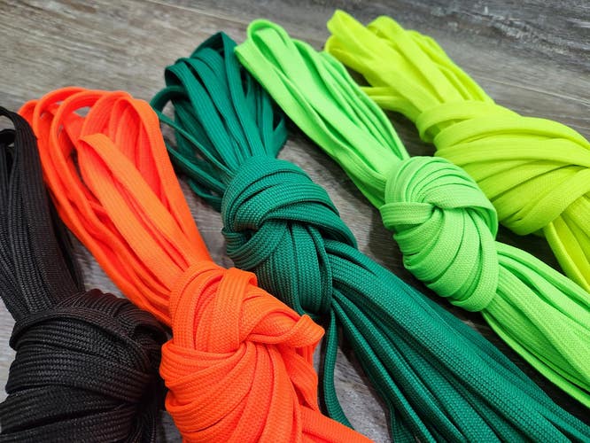 Lacrosse shooters bundle (62" long) perfect for Goalie Stick Orange Green Neon
